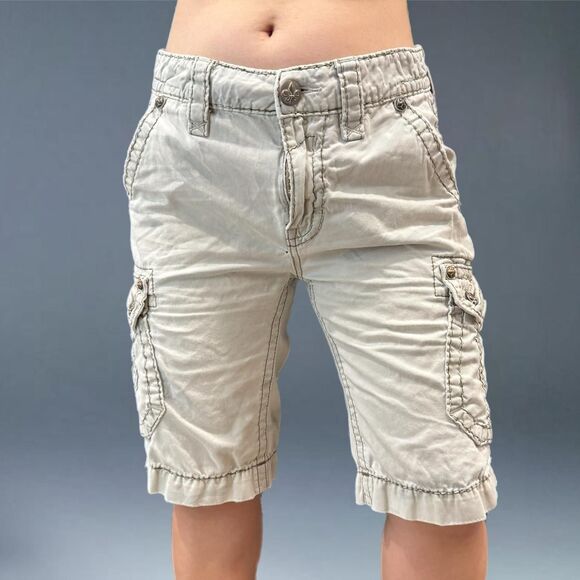 Rock Revival Cargo Shorts Men’s 29 Grunge Skater Grey Camo Embroidered Goth - Picture 2 of 8